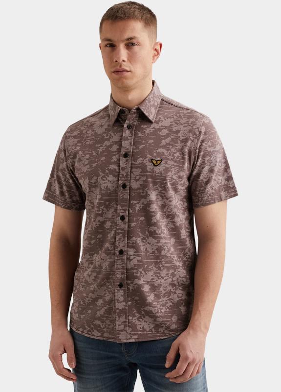 PME Legend Casual hemd korte mouw Paars Short Sleeve Shirt Aop On Jer PSIS2603254/4323