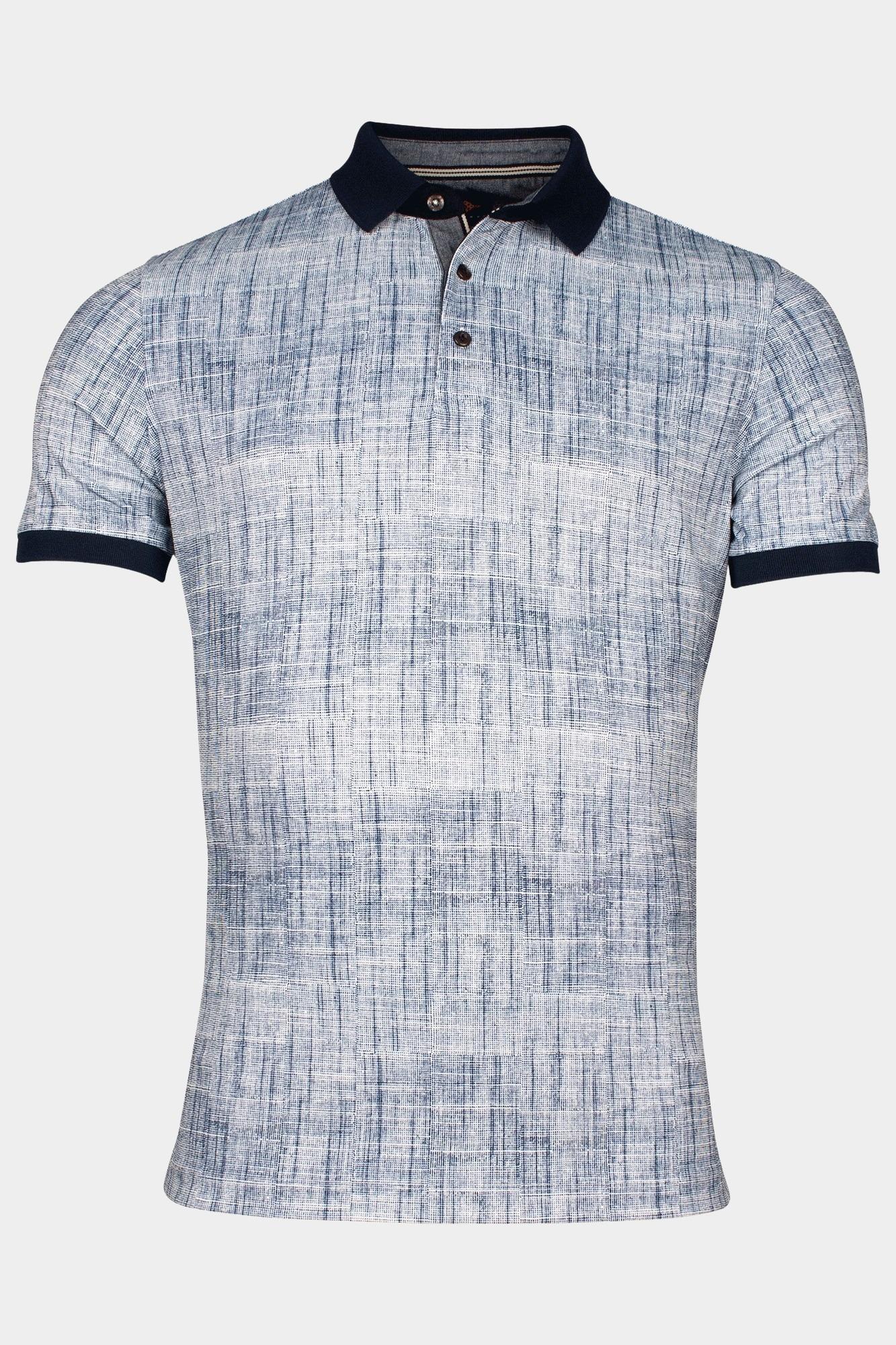 Baileys Polo korte mouw Blauw Poloshirt allover print "line 515217/69