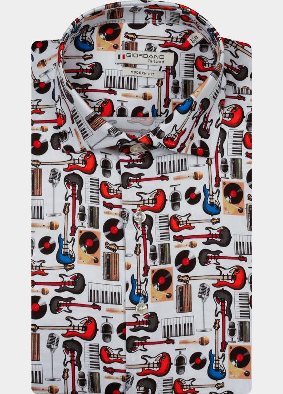 Giordano overhemd korte mouw heren Blauw Lago Short Sleeve Semi Cutawa 616890/63