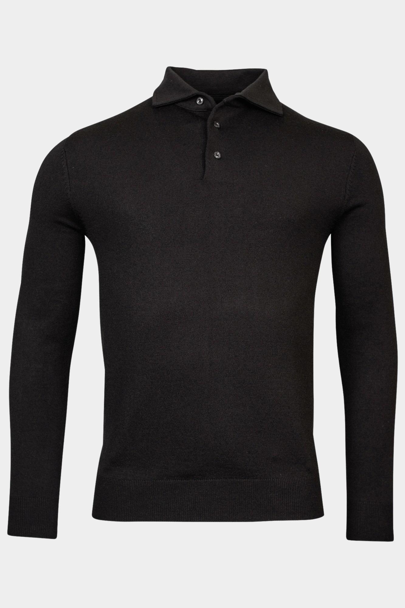 Baileys Polo lange mouw Zwart Pullover Polo collar buttons 328323/90