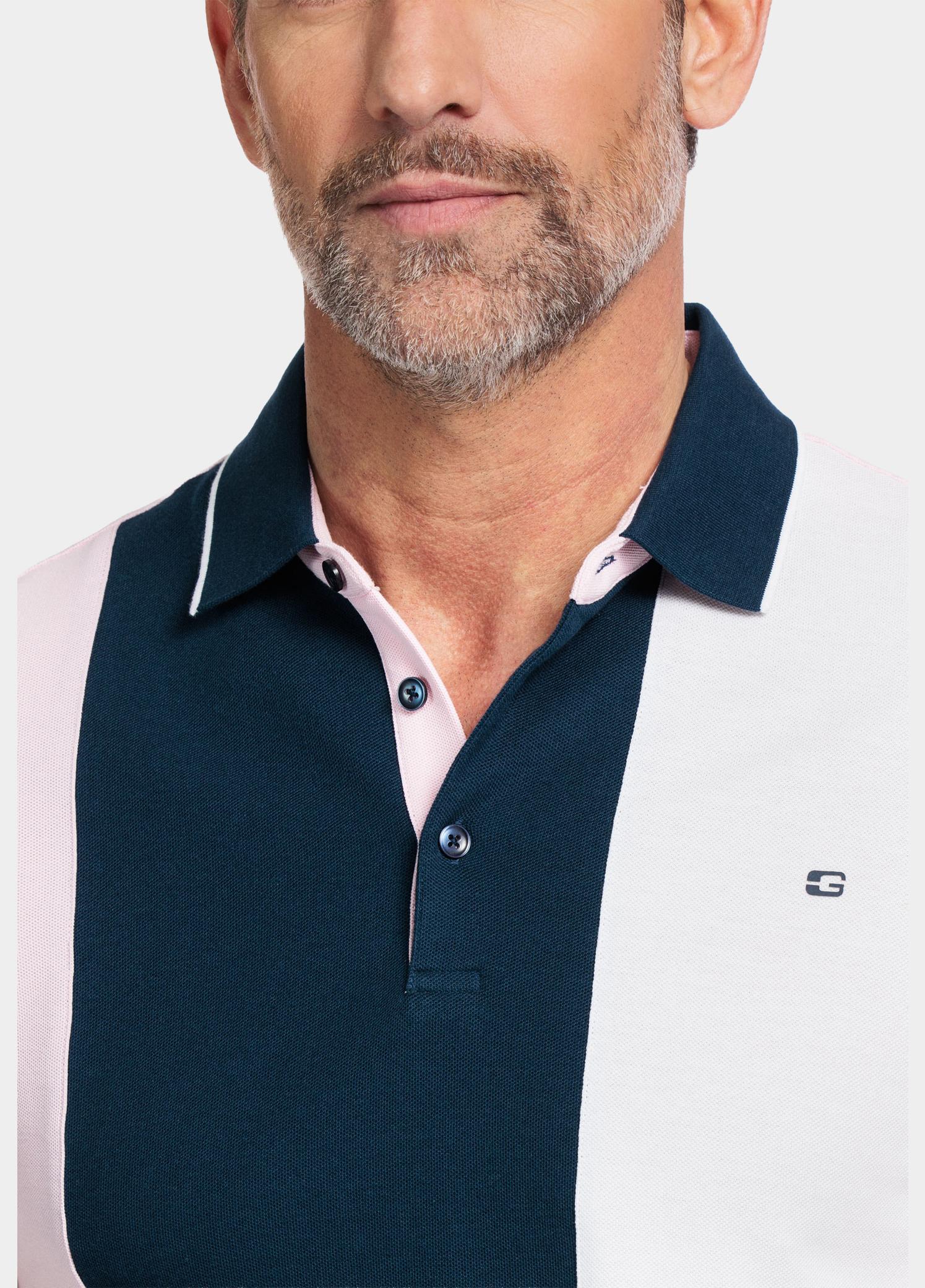 Giordano Polo heren Roze Colourblock Polo SS Pique Sol 416590/50