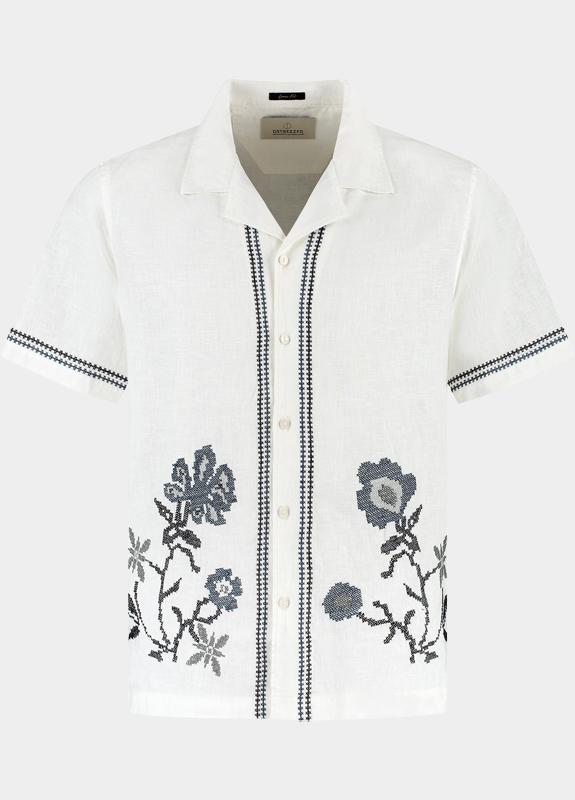 Dstrezzed overhemd korte mouw heren Wit Hero Artwork Shirt 311525/100