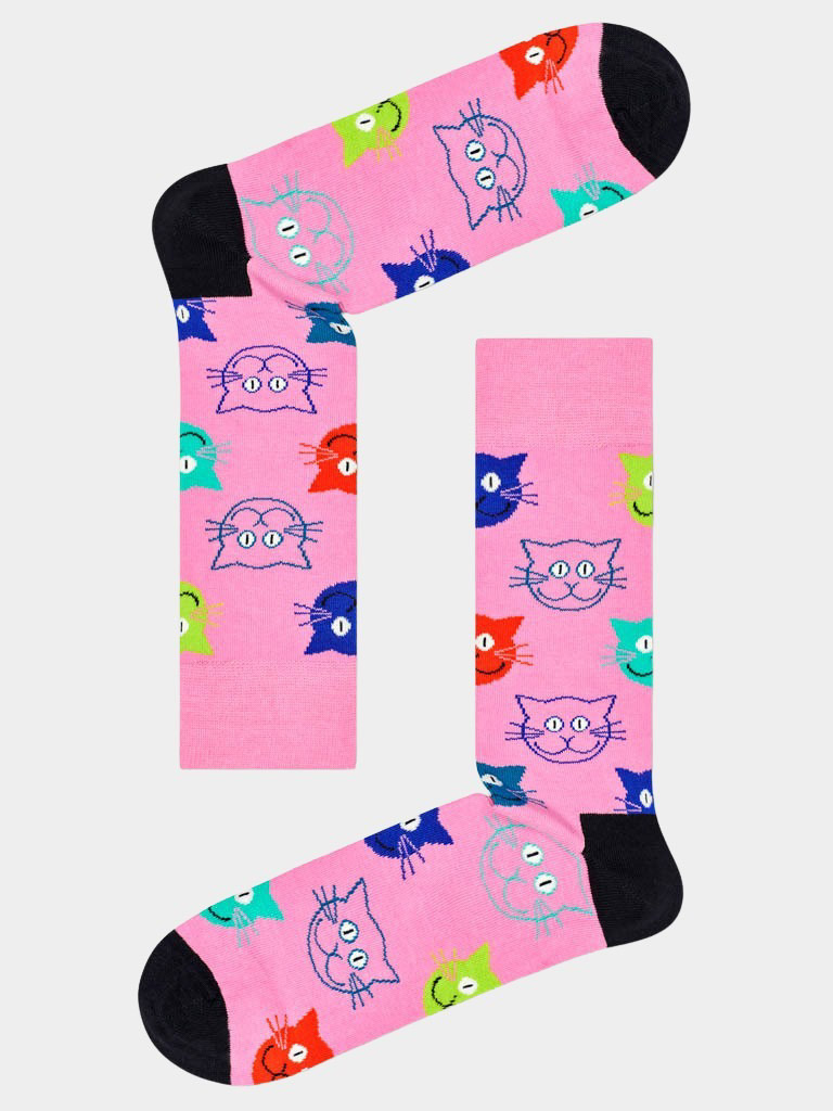 Happy Socks Cadeaubox Sokken Multi 3-pack Mixed Cat Sokken Gift S XMJA08/0100
