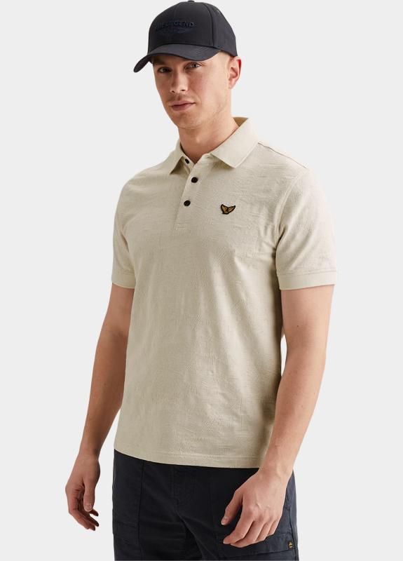 PME Legend Polo korte mouw Beige Short sleeve polo jacquard je PPSS2603883/7013