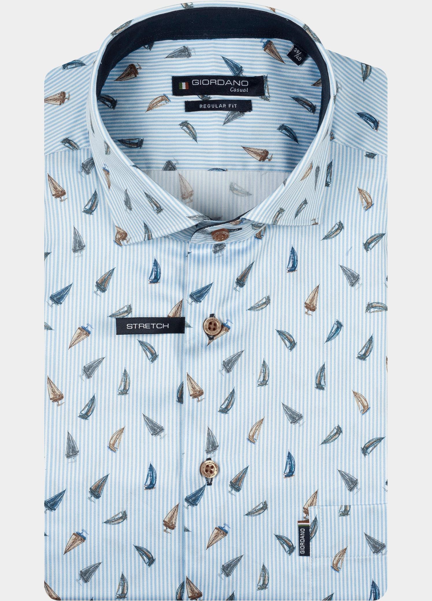 Giordano overhemd korte mouw heren Blauw Genoa Short Sleeve Semi Cutaw 616042/62
