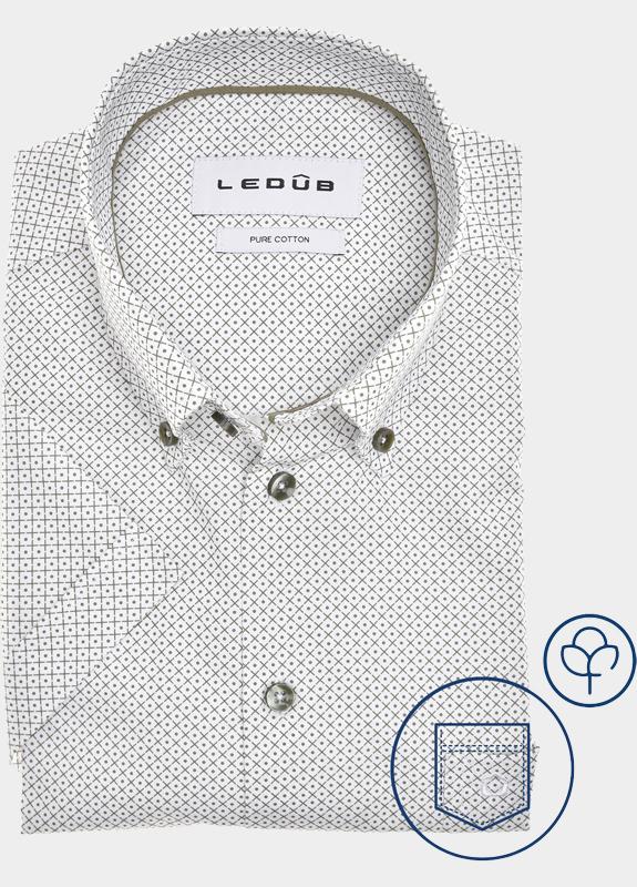 Ledub Business hemd korte mouw Groen  0702041/560-550-000