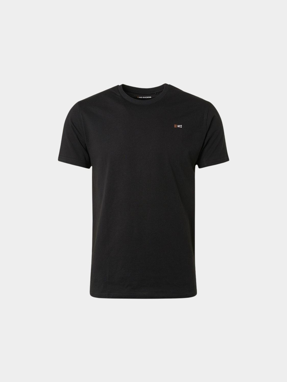 No Excess T-shirt korte mouw Zwart T-Shirt Crewneck Solid Basic N3401D/020