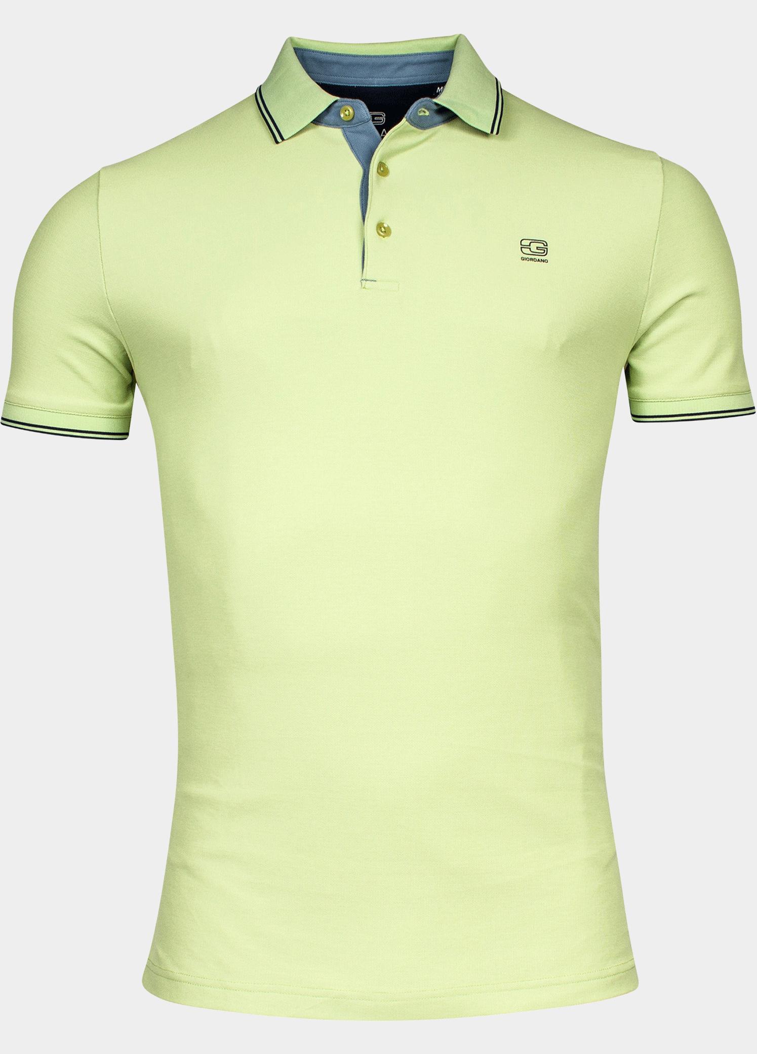 Giordano Polo heren Groen Multicontrast Polo SS Pique S 416589/70