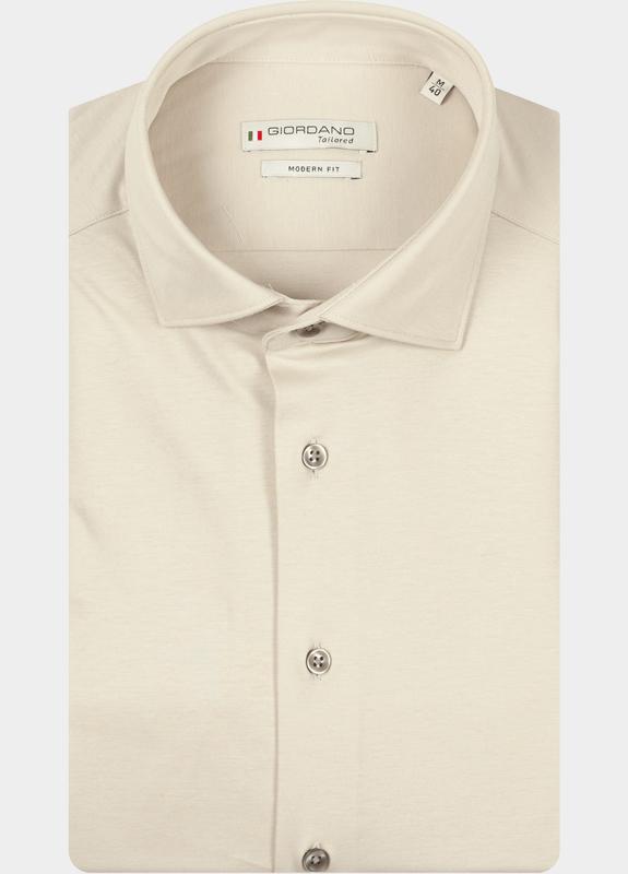 Giordano Overhemd heren Beige Maggiore Long Sleeve Semi Cut 617878/82