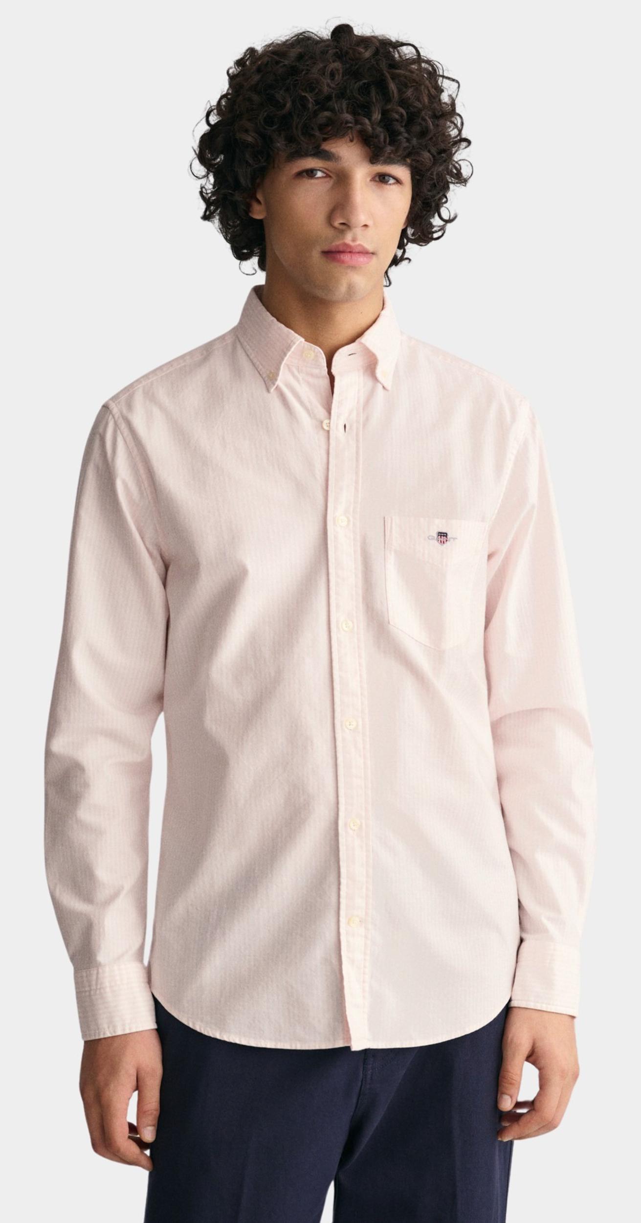 Gant Casual hemd lange mouw Roze Regular Fit Oxford 3000230/662