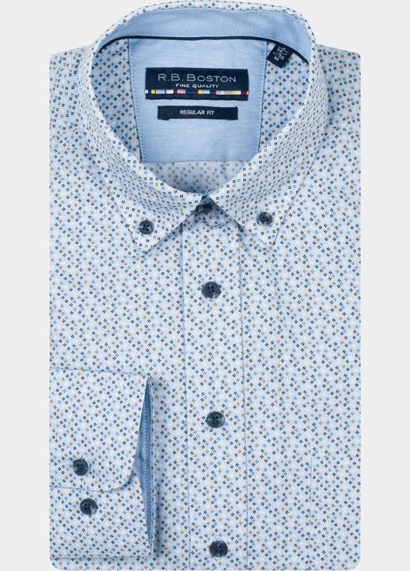 R.B. Boston Casual hemd lange mouw Blauw Franklin LS Button Down 527670/620