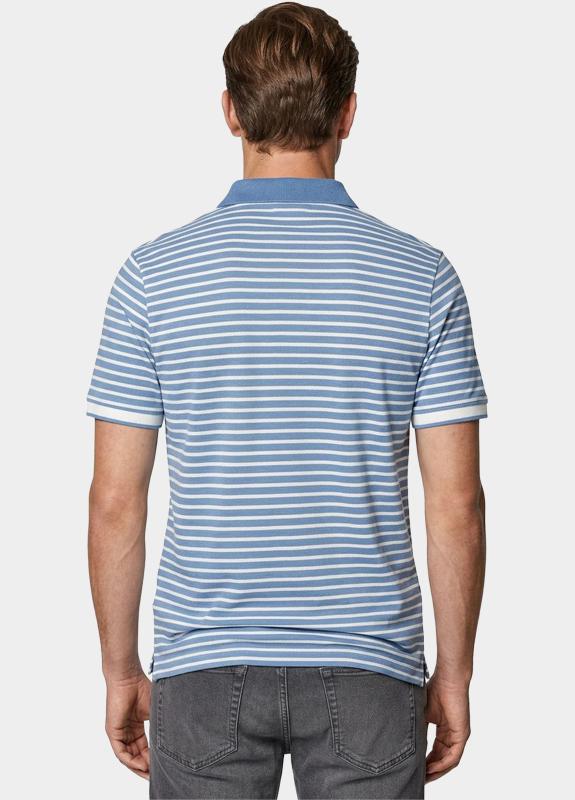 Scotland Blue Polo heren Blauw Otis Polo Stripe SPE26108OT10SB/4006