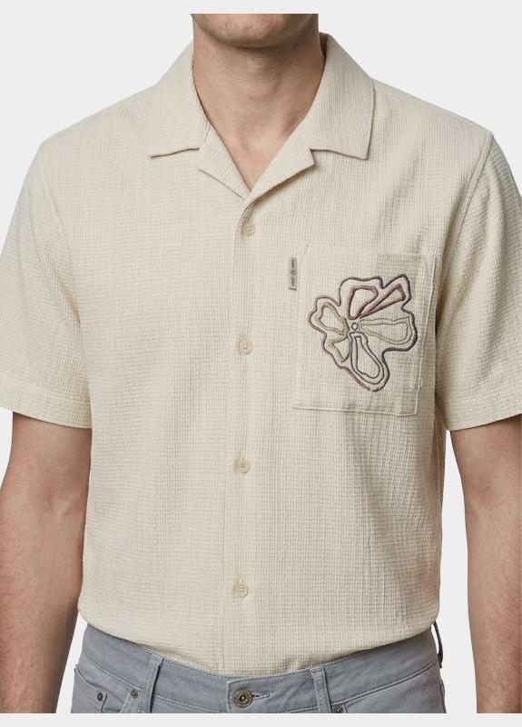 Cast Iron Casual hemd korte mouw Blauw Short Sleeve Shirt Yarn dye s CSIS2605280/7041