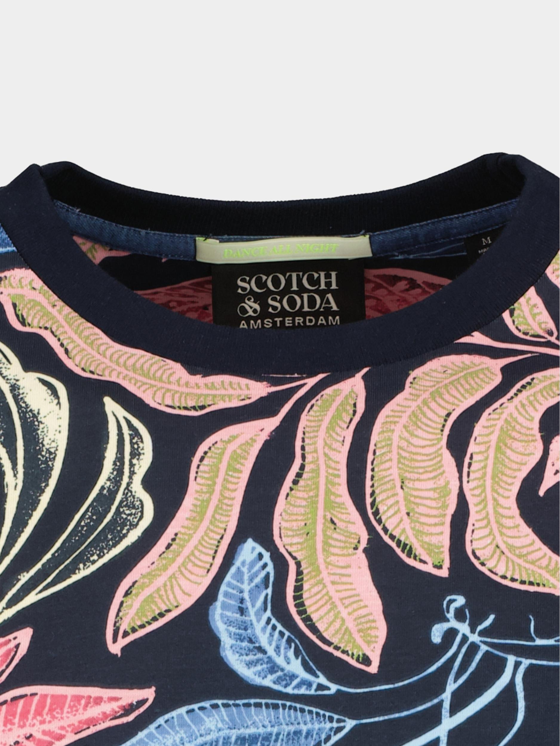 Scotch & Soda T-shirt korte mouw Blauw Big AOP T-shirt 173036/6460