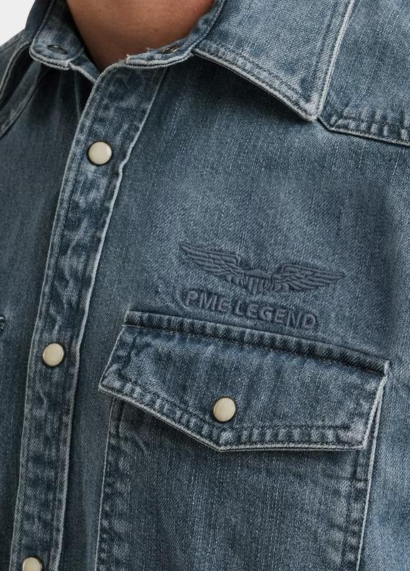 PME Legend Overhemd heren Blauw LONG SLEEVE SHIRT Indigo Deni PSI2511248/DEB