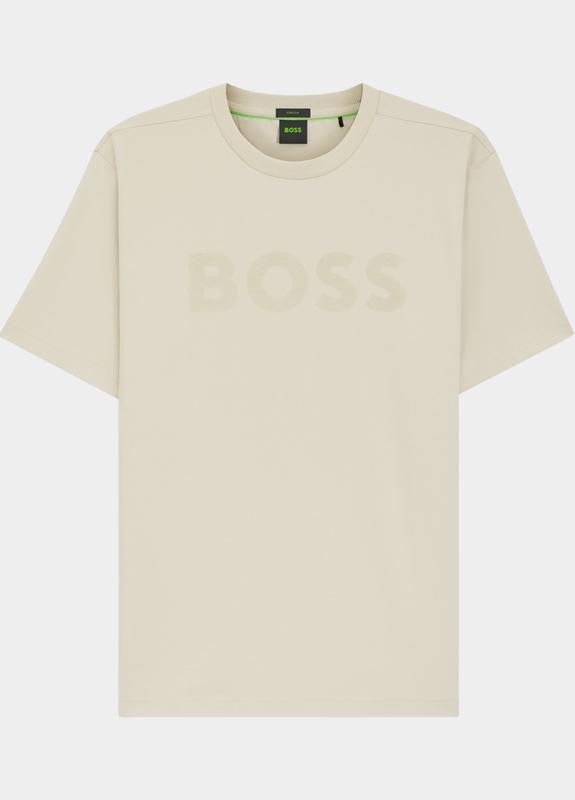 BOSS Green T-shirt heren Beige TS_Iconic Logo 10273332 01 50553636/272