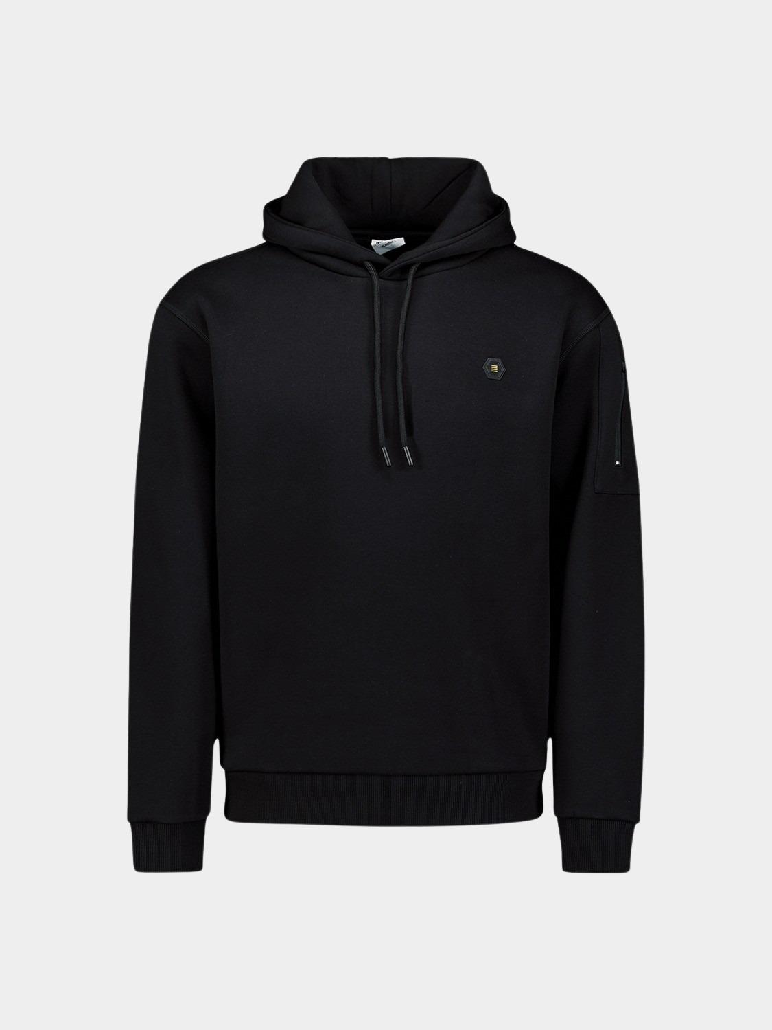 No Excess Hoodie Zwart Sweater Hooded Brushed 29130850/020