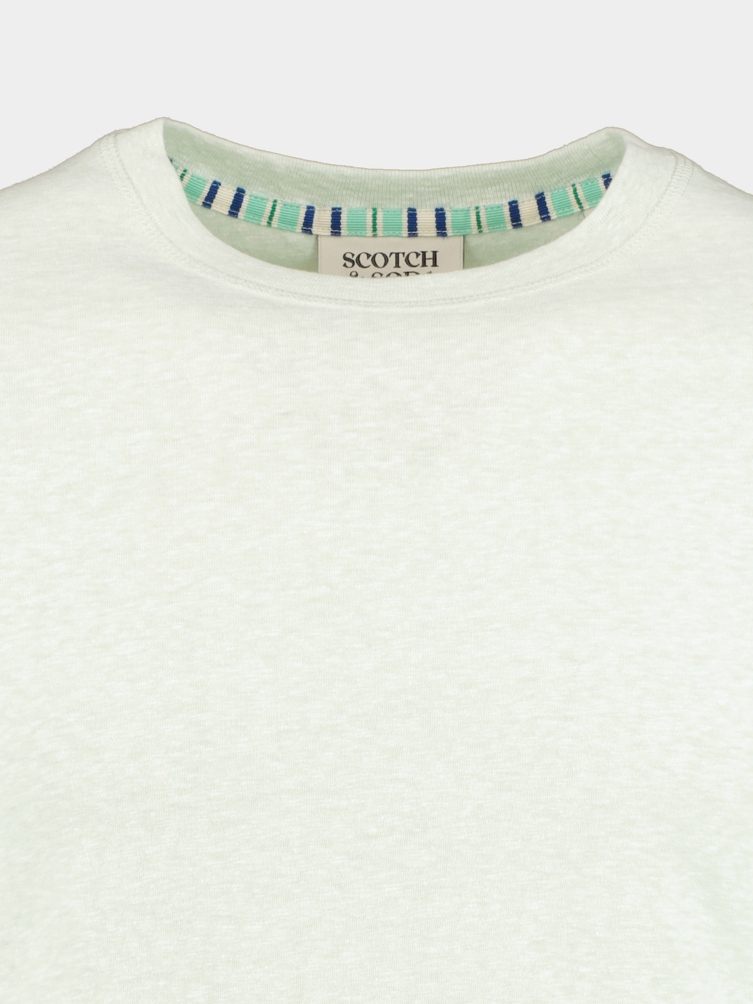 Scotch & Soda T-shirt korte mouw Groen Melange tee with chest label 171700/0829