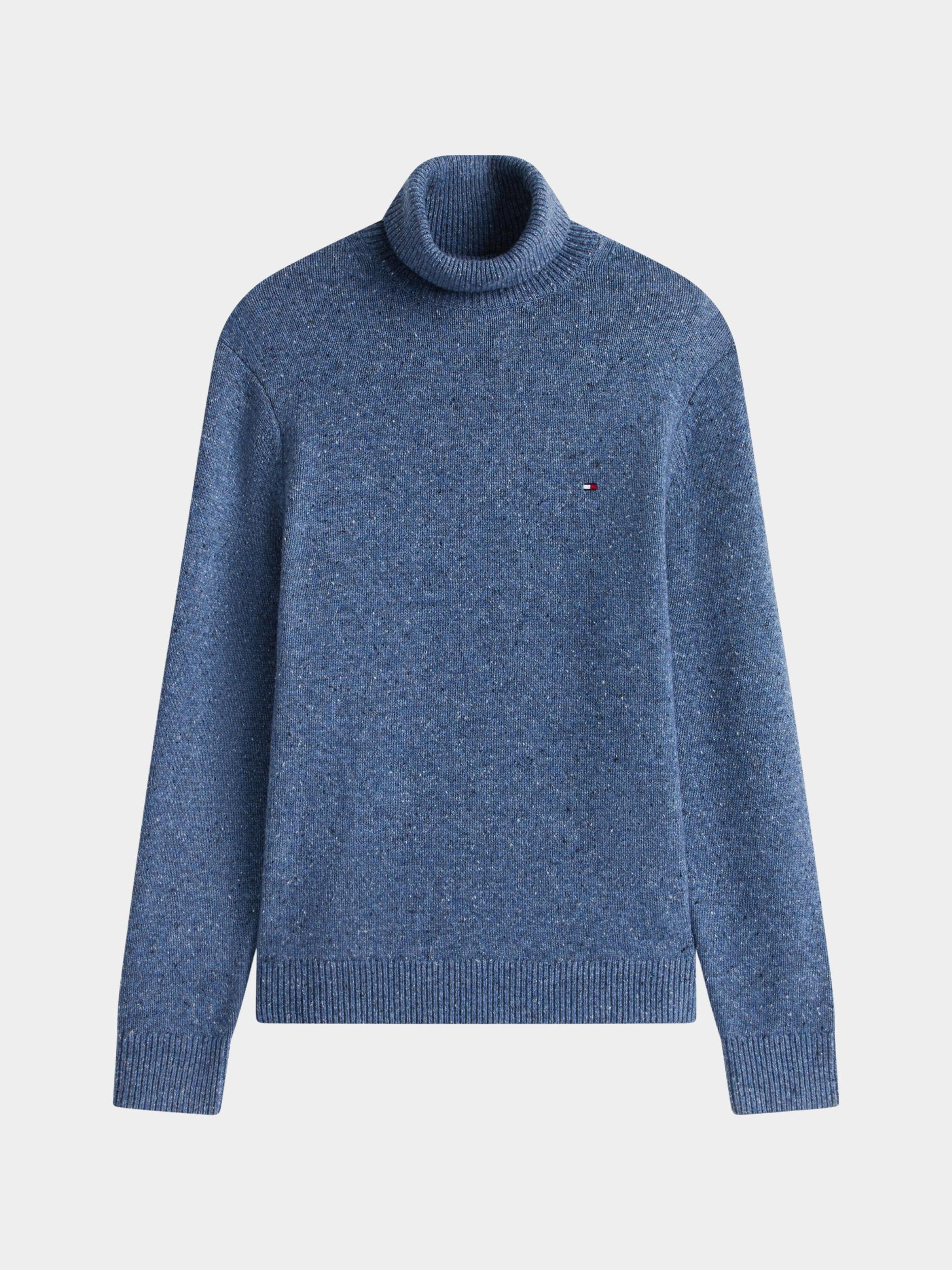 Tommy Hilfiger Pullover Blauw LAMBSWOOL BLEND DONEGAL ROLL MW0MW40436/DVC