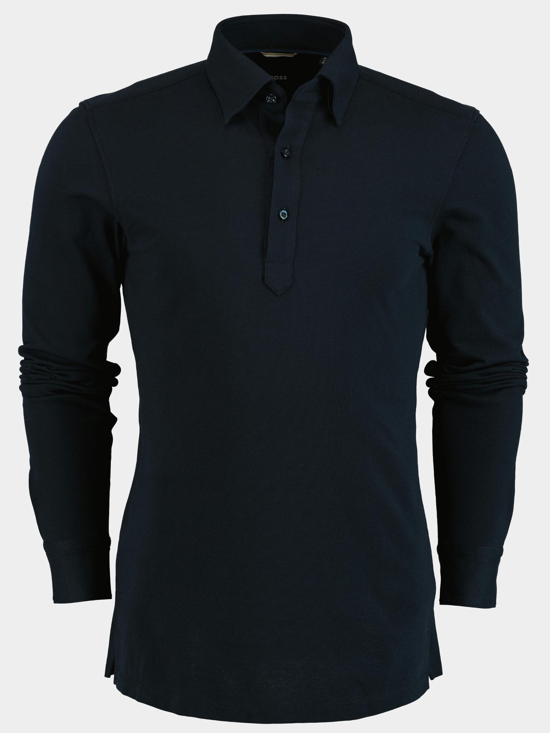 BOSS Black Polo lange mouw Blauw C-HAL-HBD-C1-223 10244890 01 50478843/404