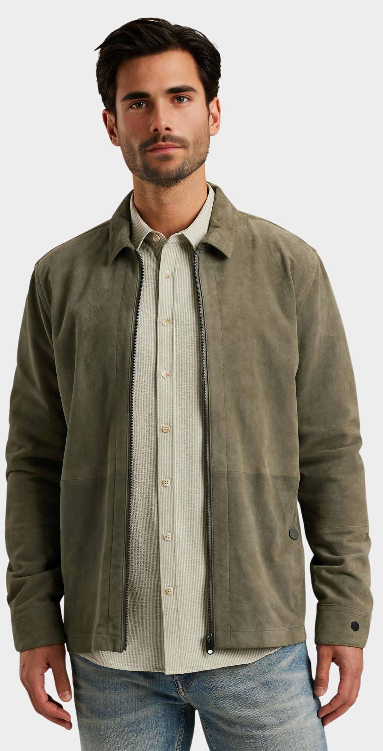 Cast Iron Casual hemd lange mouw Groen Long Sleeve Shirt Suede Shirt CSI2502207/6496