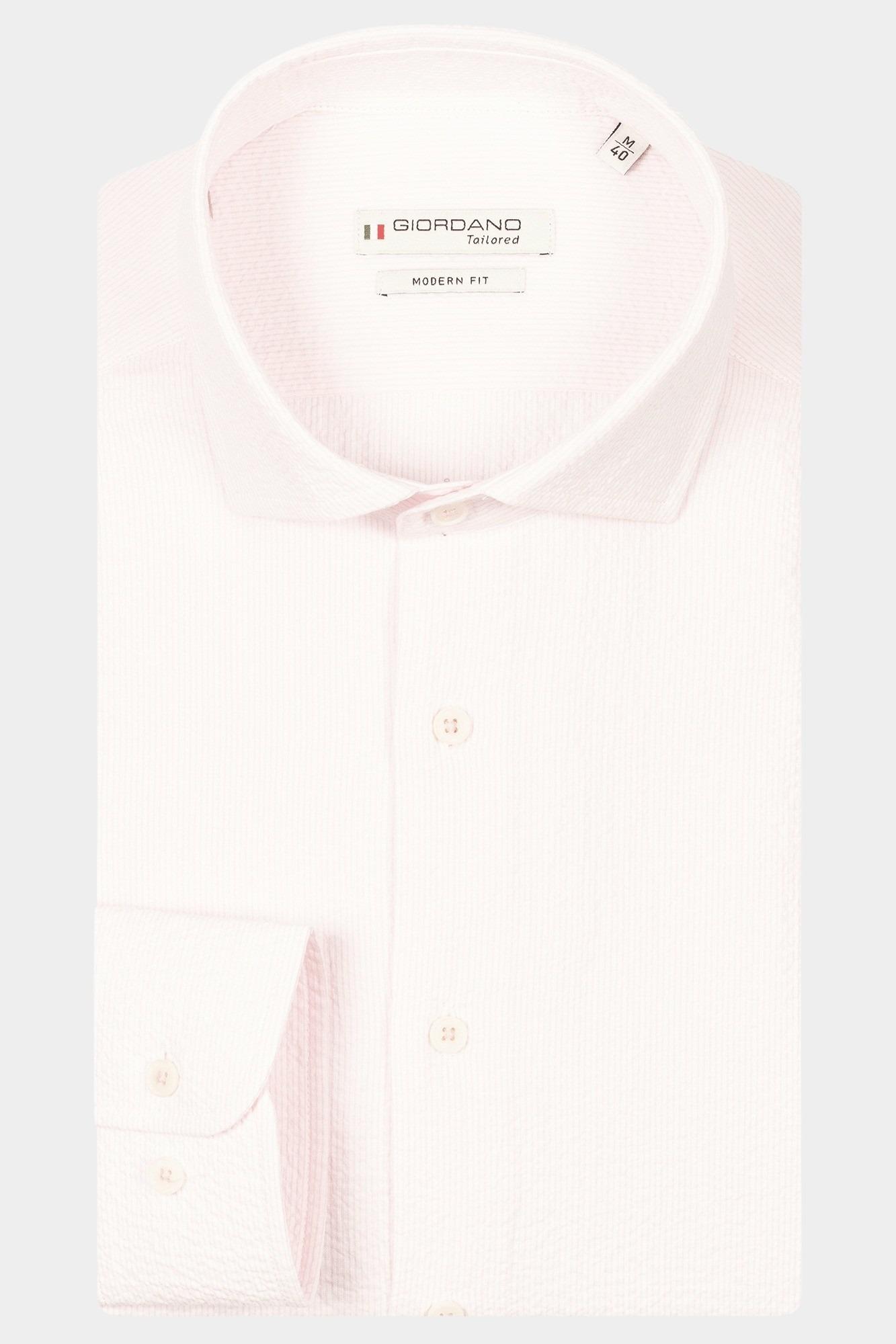 Giordano Casual hemd lange mouw Roze Row Long sleeve cutaway Seers 517861/51