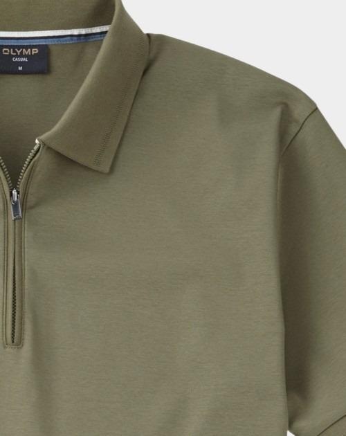 Olymp Polo korte mouw Groen Interlock Zip Polo 540362/47