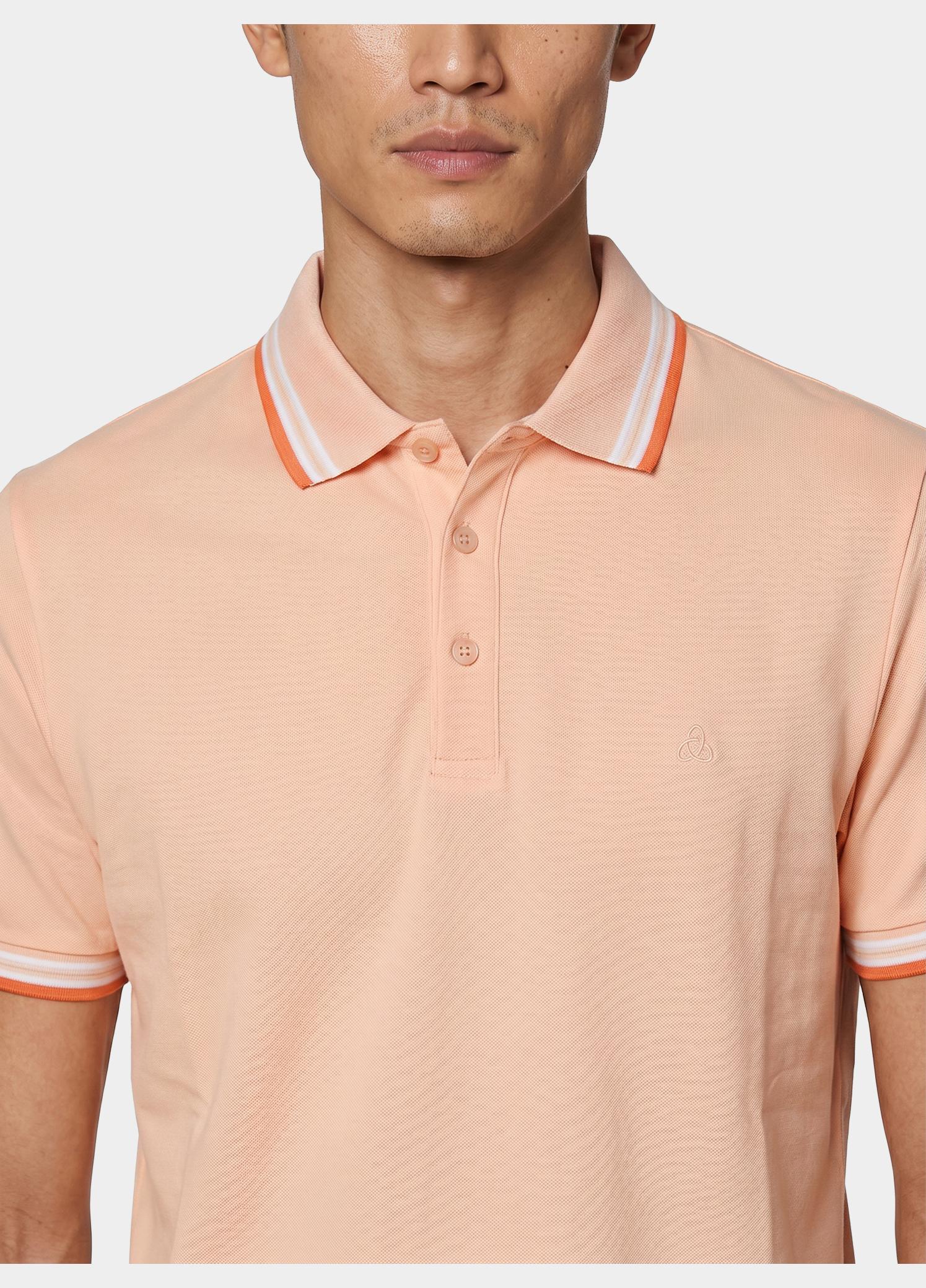 Scotland Blue Polo heren Roze Brick Polo Plain Contrast Col SPE25108BR06SB/735 apricot