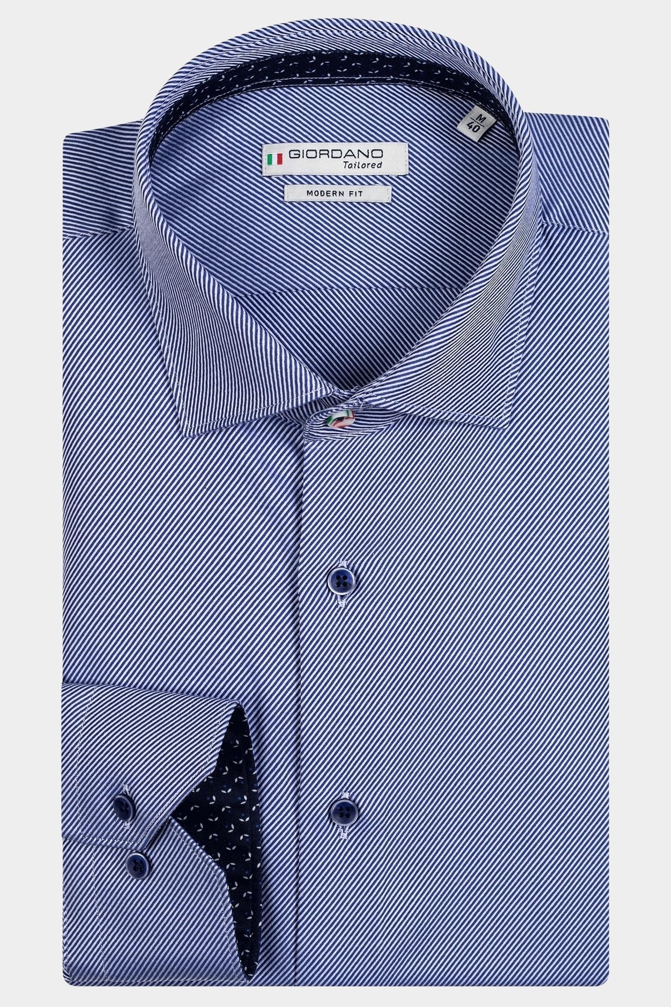 Giordano Casual hemd lange mouw Blauw Maggiore, LS Semi Cutaway Hea 327880/64