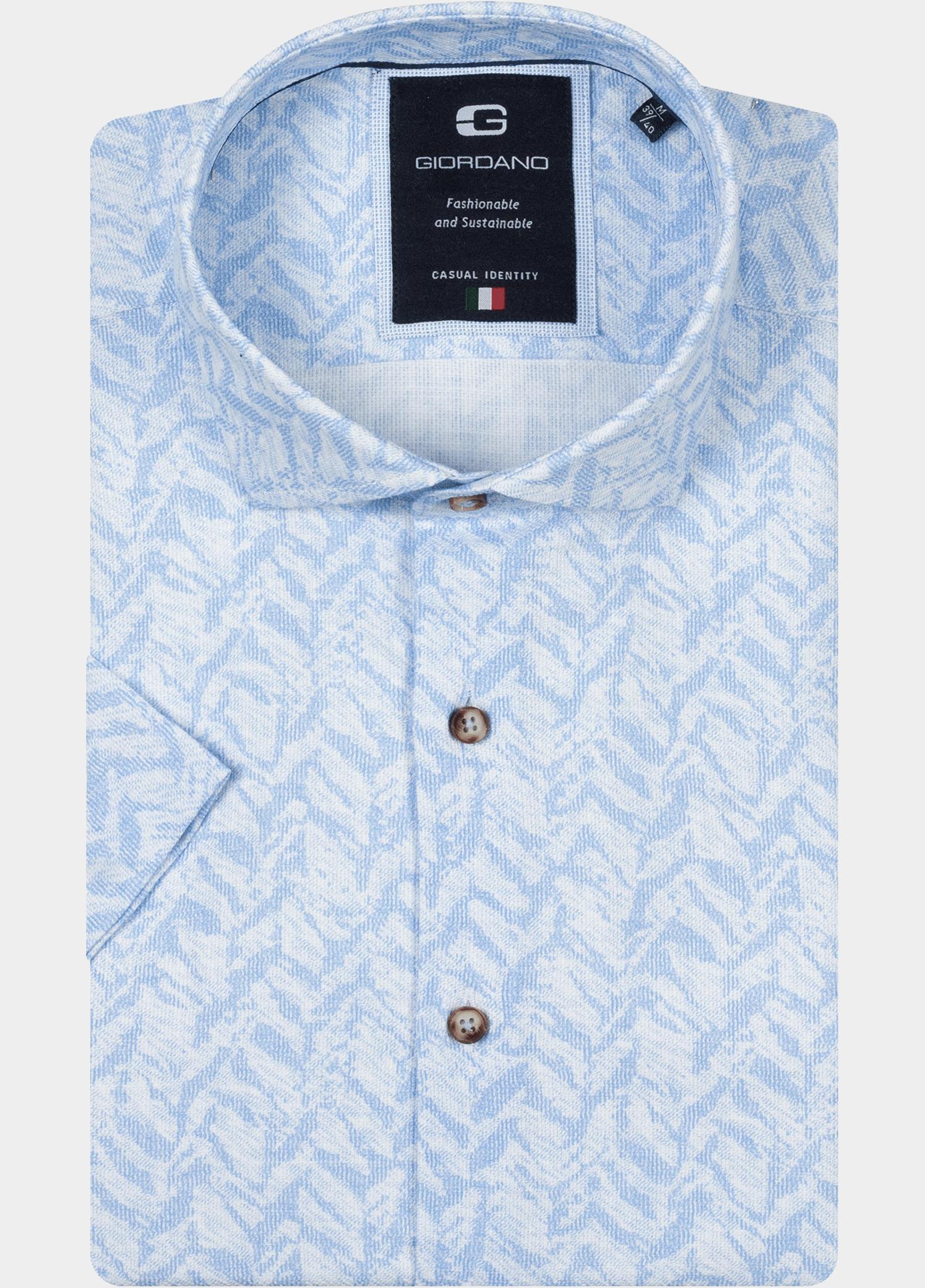 Giordano overhemd korte mouw heren Blauw Front Short Sleeve Cutaway Ja 616889/61