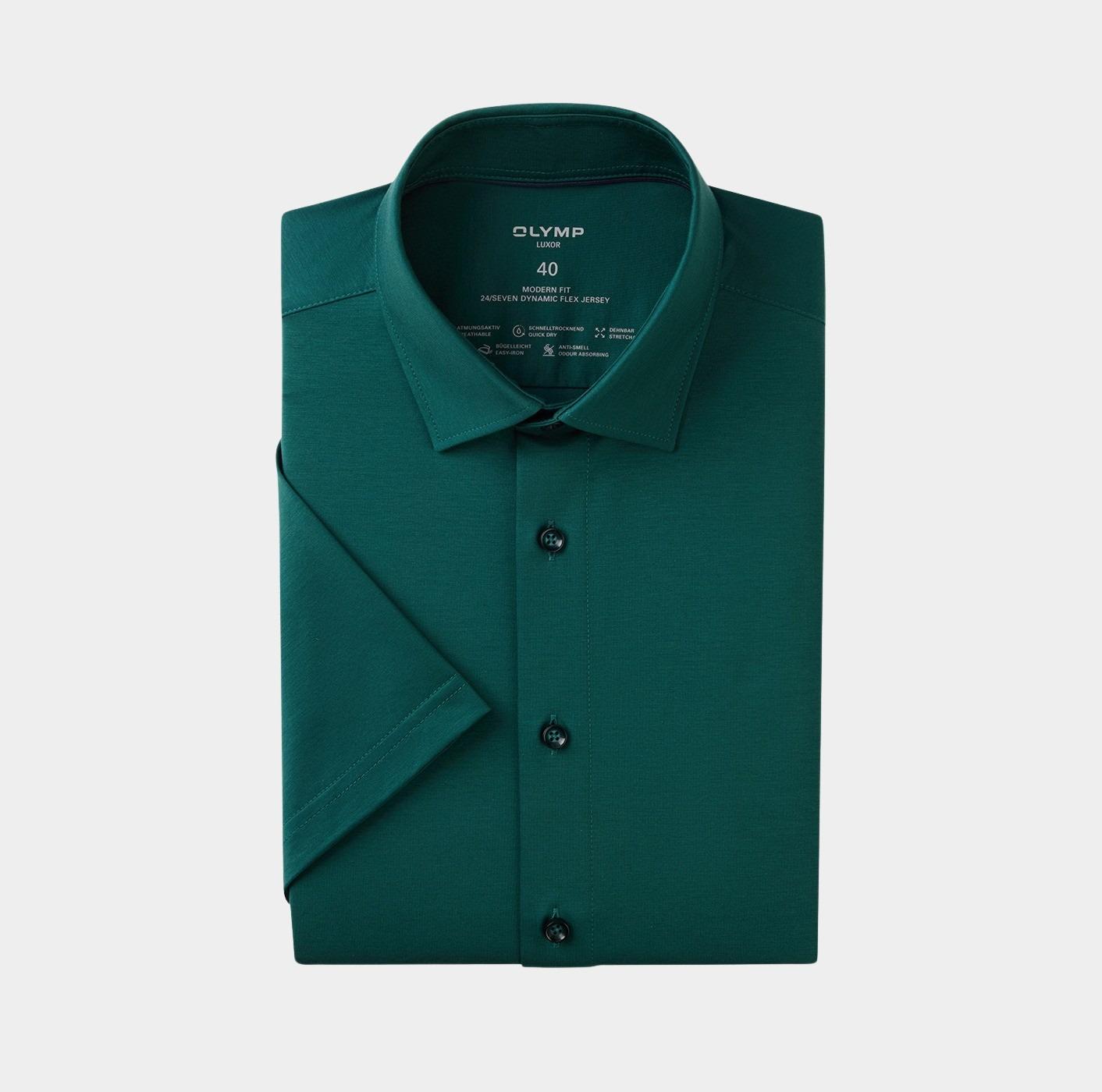 Olymp Business hemd korte mouw Groen Luxor 24/Seven 120262/49