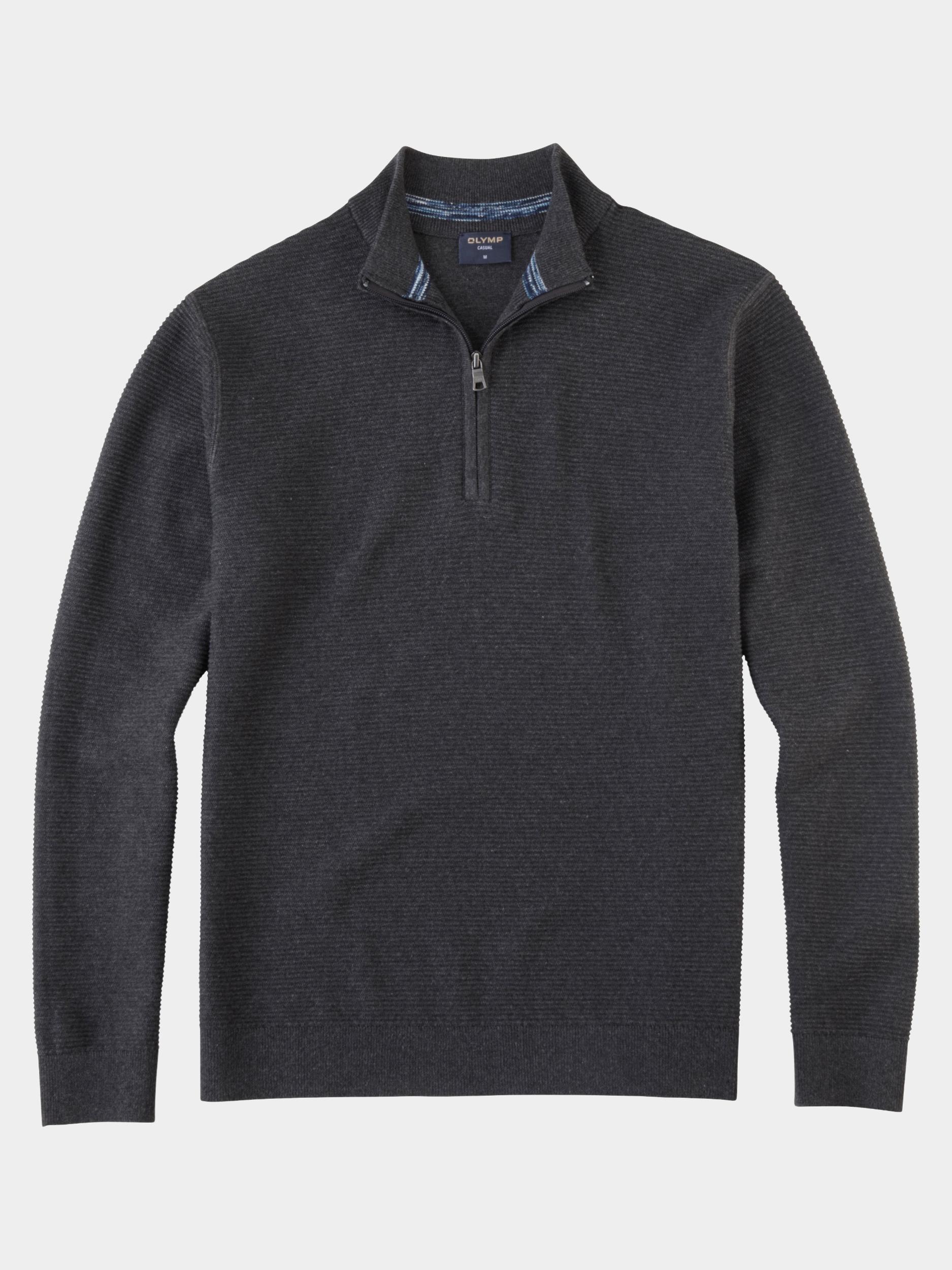Olymp Half Zip Grijs Troyer Strick 530465/67