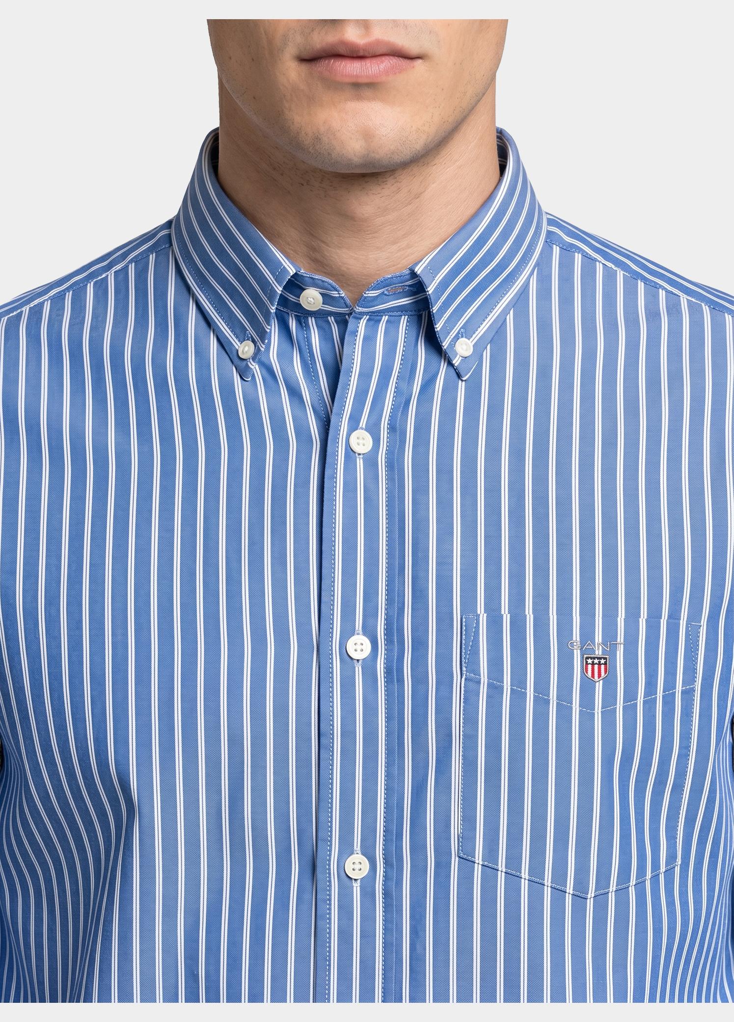 Gant Overhemd heren Blauw Klassiek poplin overhemd met 3262031/436