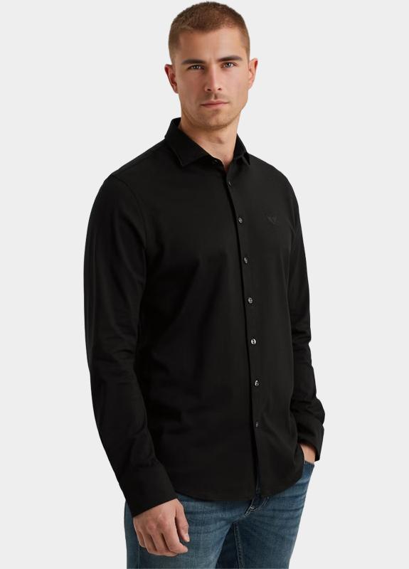 PME Legend Casual hemd lange mouw Zwart LONG SLEEVE SHIRT Satin Jerse PSI2511234/999