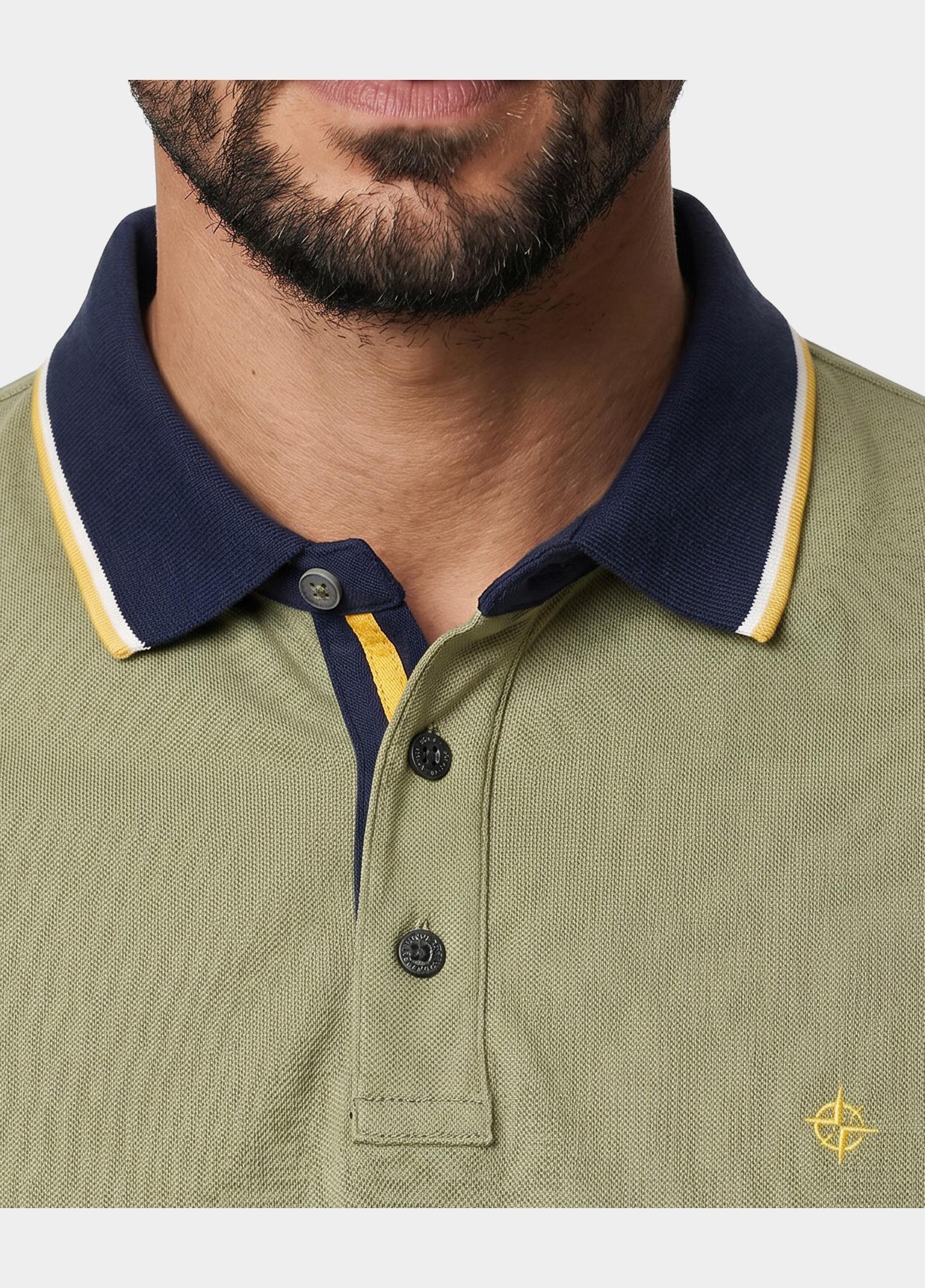 Casamoda Polo korte mouw Groen Polo 2-tone PQ 126320101/303