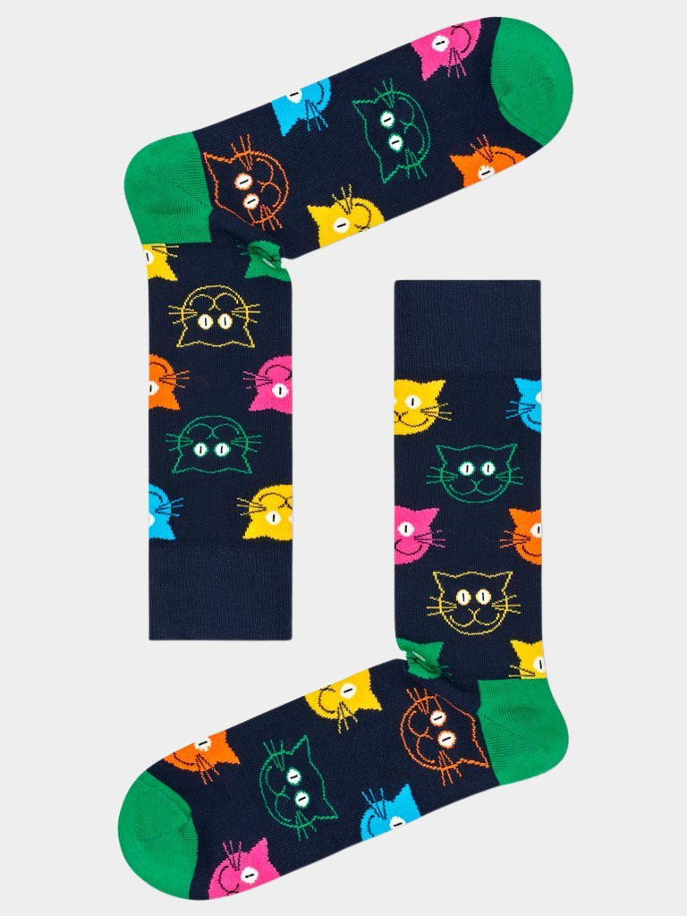Happy Socks Cadeaubox Sokken Multi 3-pack Mixed Cat Sokken Gift S XMJA08/0100