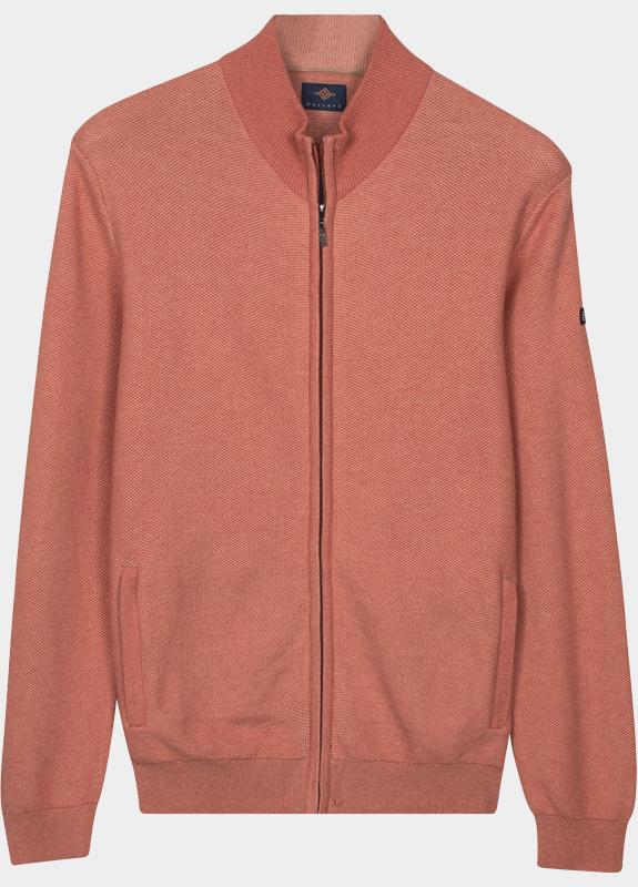 Baileys Vest heren Oranje Cardigan Zip  2-tone Jacquard 612050/355