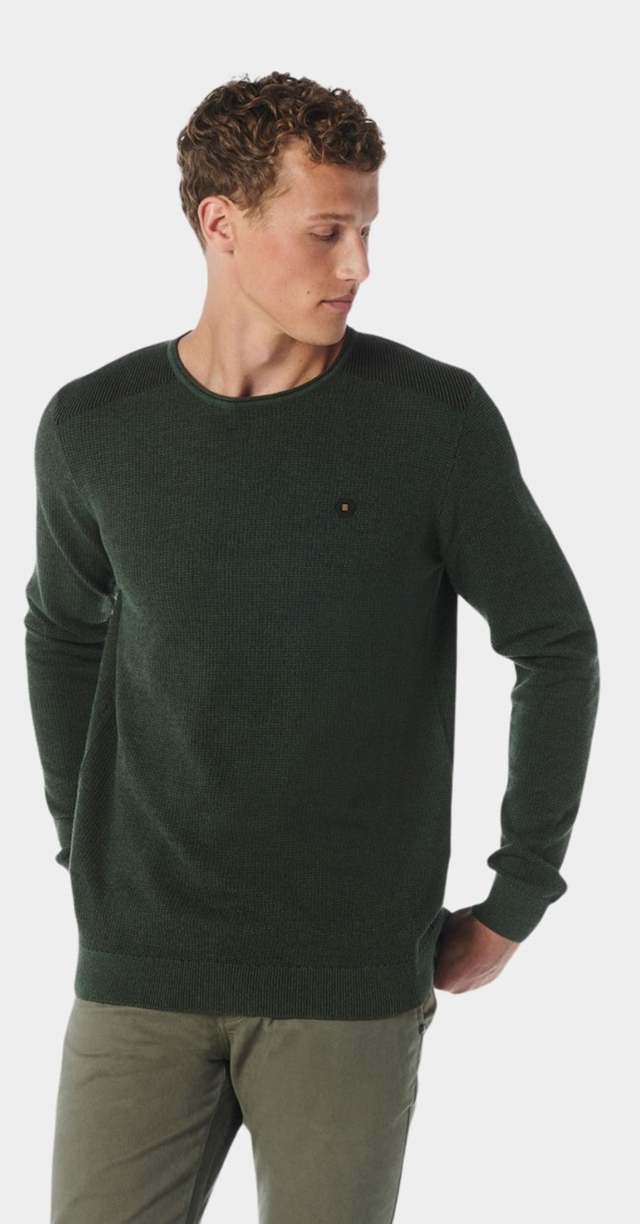 No Excess Pullover Groen Pullover Crewneck 2 Coloured 21230821SN/052