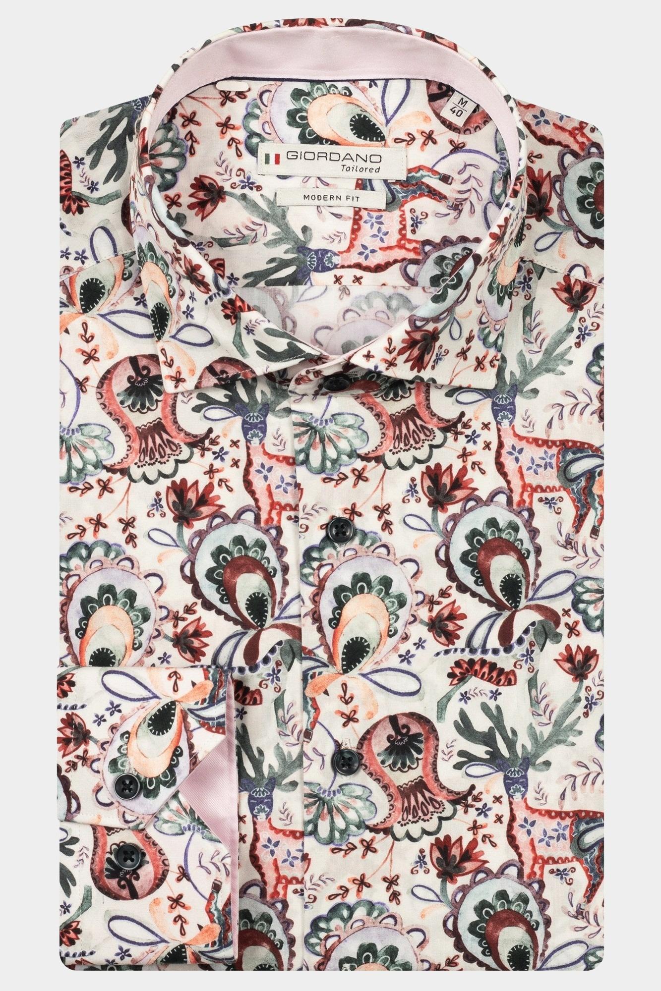 Giordano Casual hemd lange mouw Rood Maggiore long sleeve semi cut 527809/30