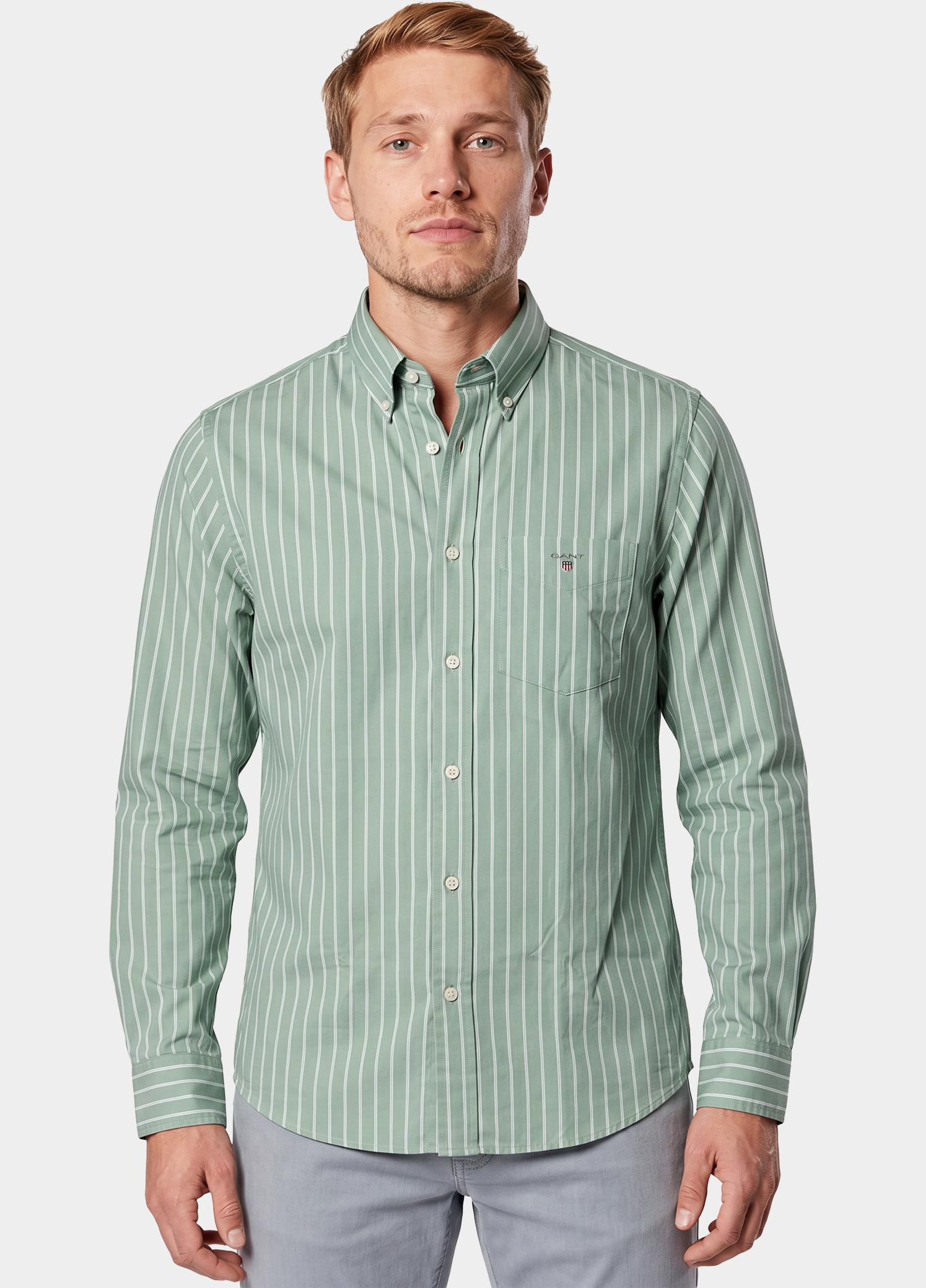 Gant Overhemd heren Groen Klassiek poplin overhemd met 3262031/308