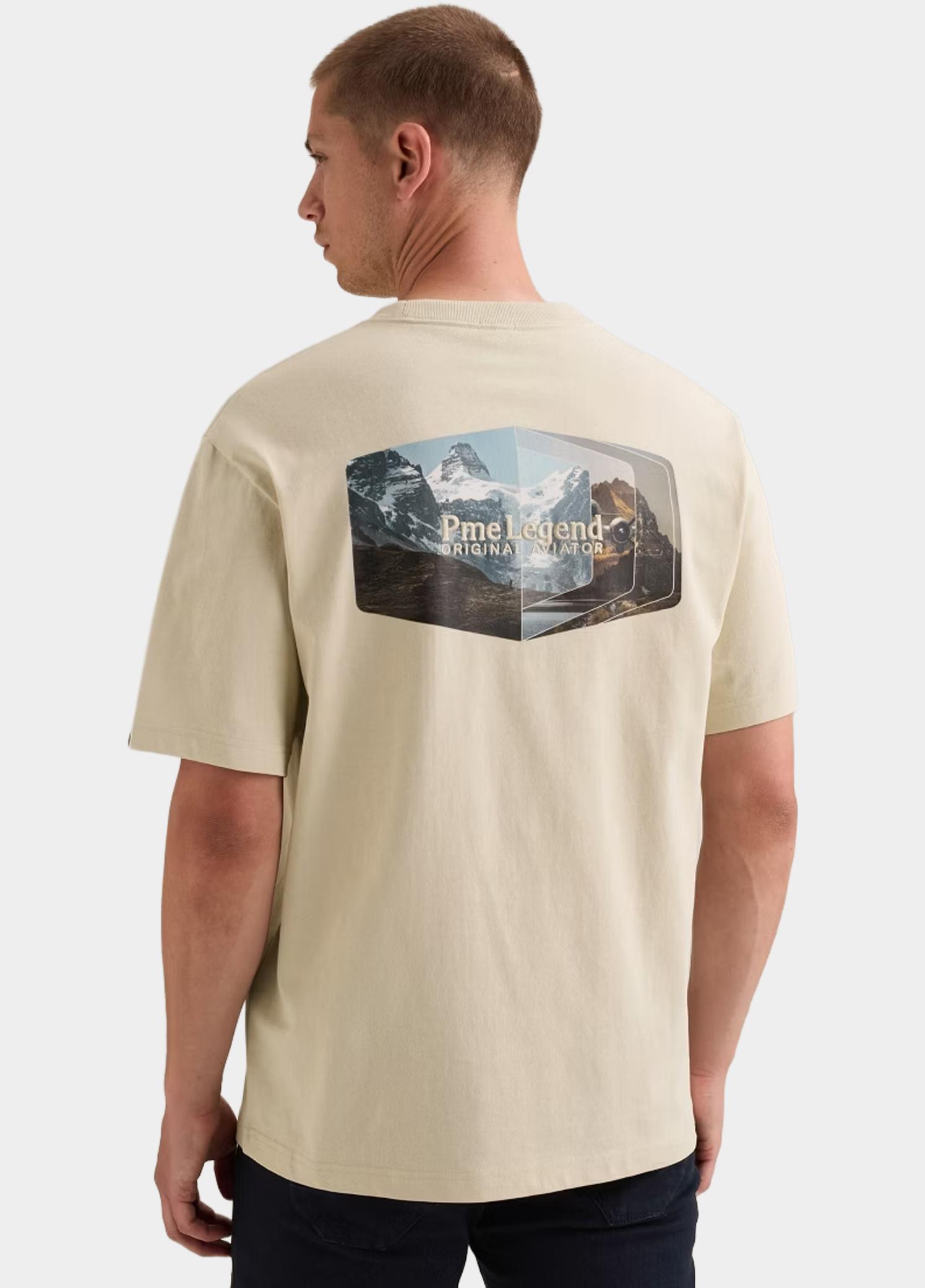 PME Legend T-shirt heren Beige Short sleeve r-neck heavy oe PTSS2608572/7013