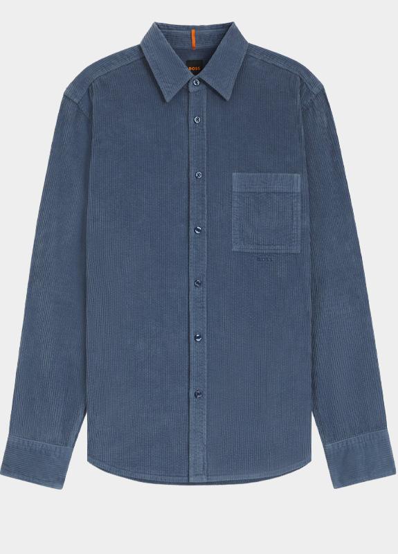 BOSS Orange Overshirt Blauw Corduroy Relegant 10260285 02 50548976/495 BOSS Orange Overshirt Blauw Corduroy Relegant 10260285 02 50548976/495