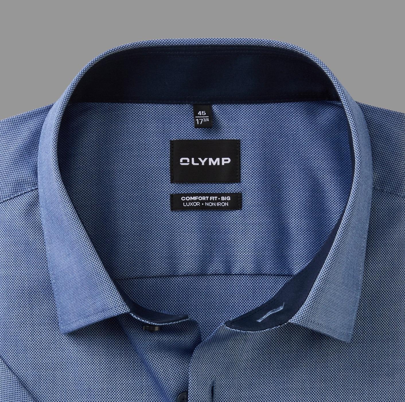 Olymp Business hemd korte mouw Blauw Big&Tall 141312/18