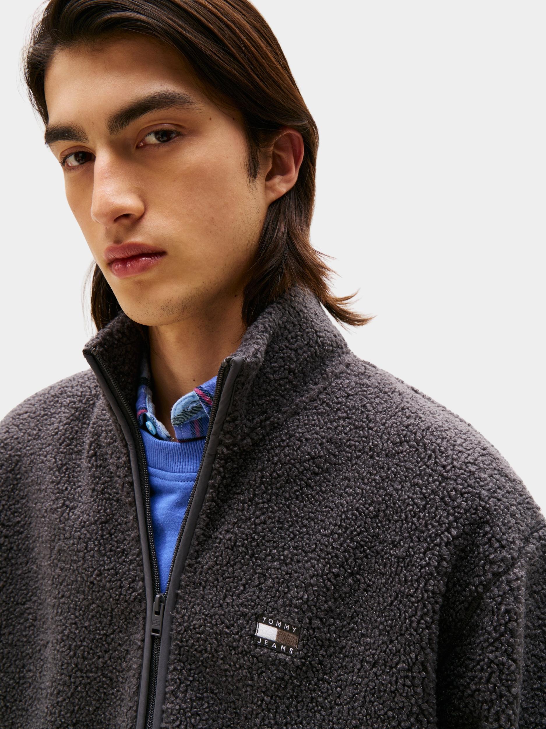 Tommy Jeans Fleece Vest Zwart TJM RLX BADGE FZ TEDDY DM0DM22078/PT2