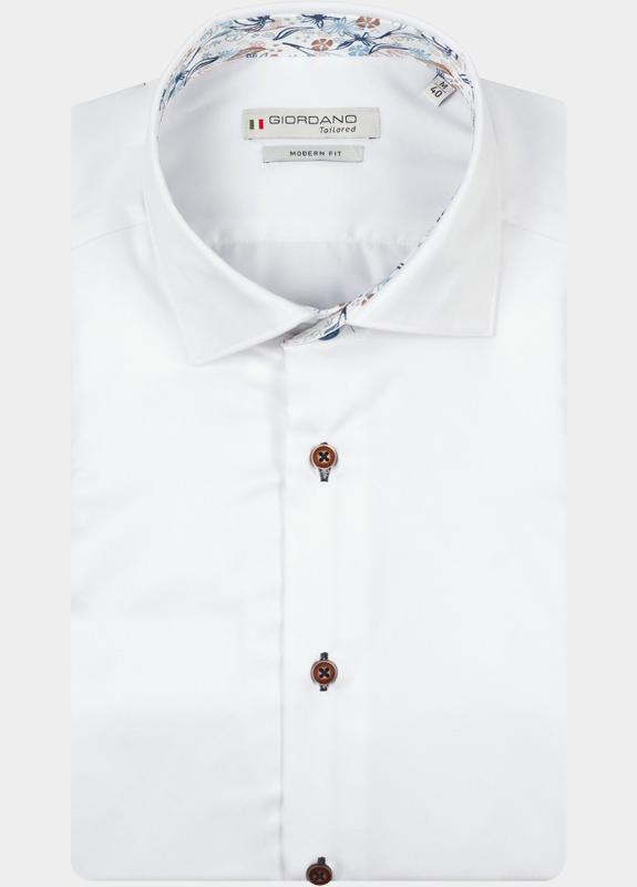 Giordano Overhemd heren Wit Locarno Long Sleeve Semi Cuta 617864/10