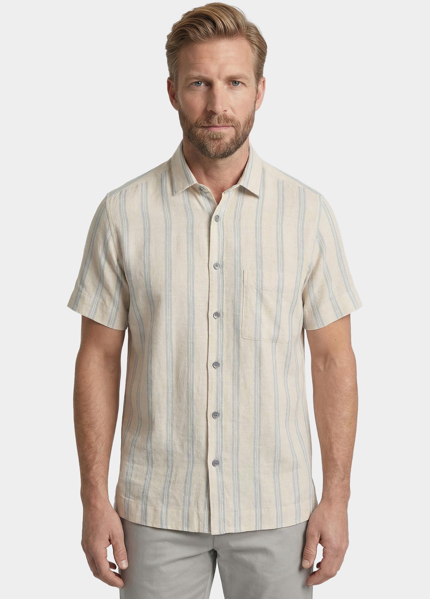 Giordano overhemd korte mouw heren Blauw Puglia Short Sleeve Shirt Can 616823/61