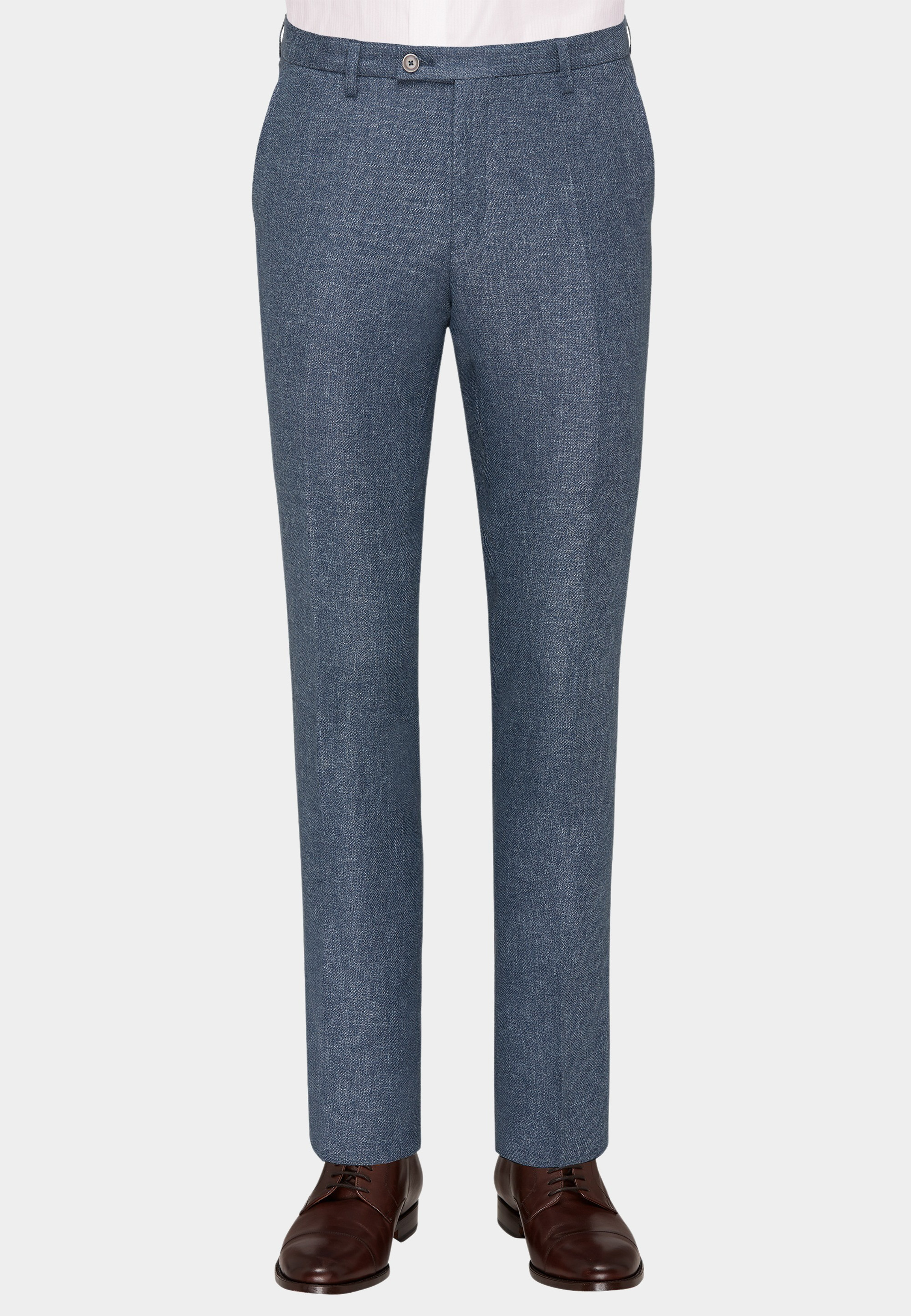 Club of Gents Pantalon Mix & Match Blauw blauwe linnenmix pantalon 11.071N0 / 230053 CG Paco/62