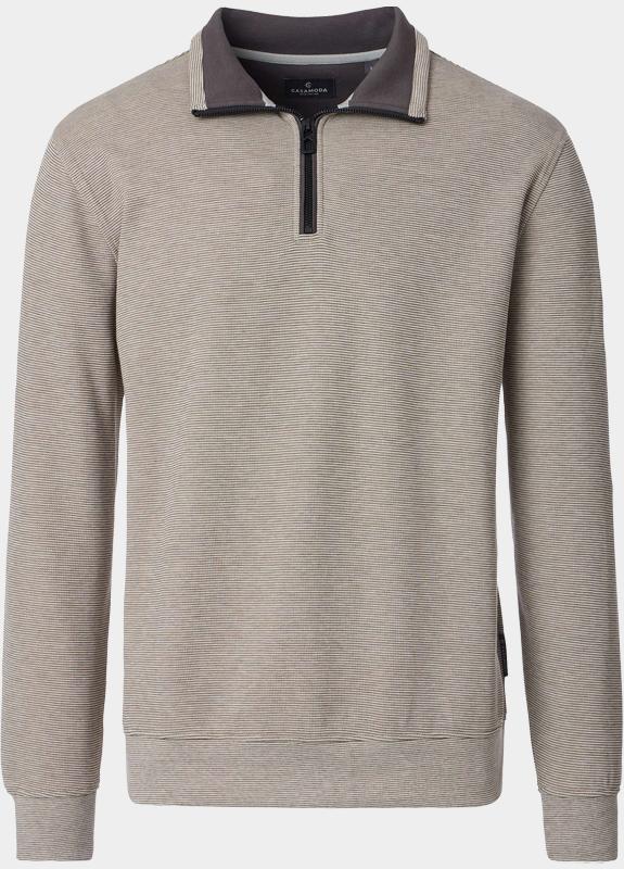 Casamoda sweat halfzip Beige Sweattroyer 126360010/668