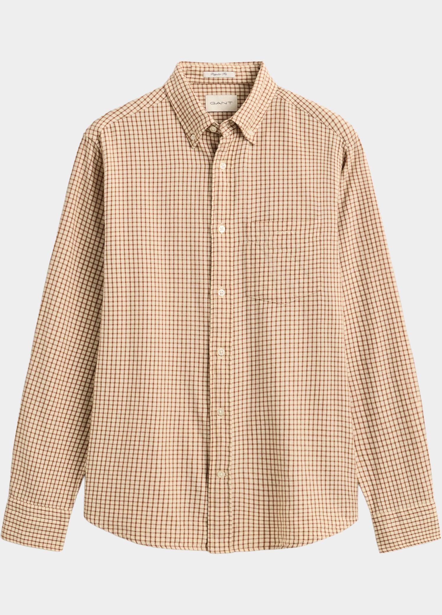 Gant Overhemd heren Bruin Geruit overhemd van Windblown 3263034/273