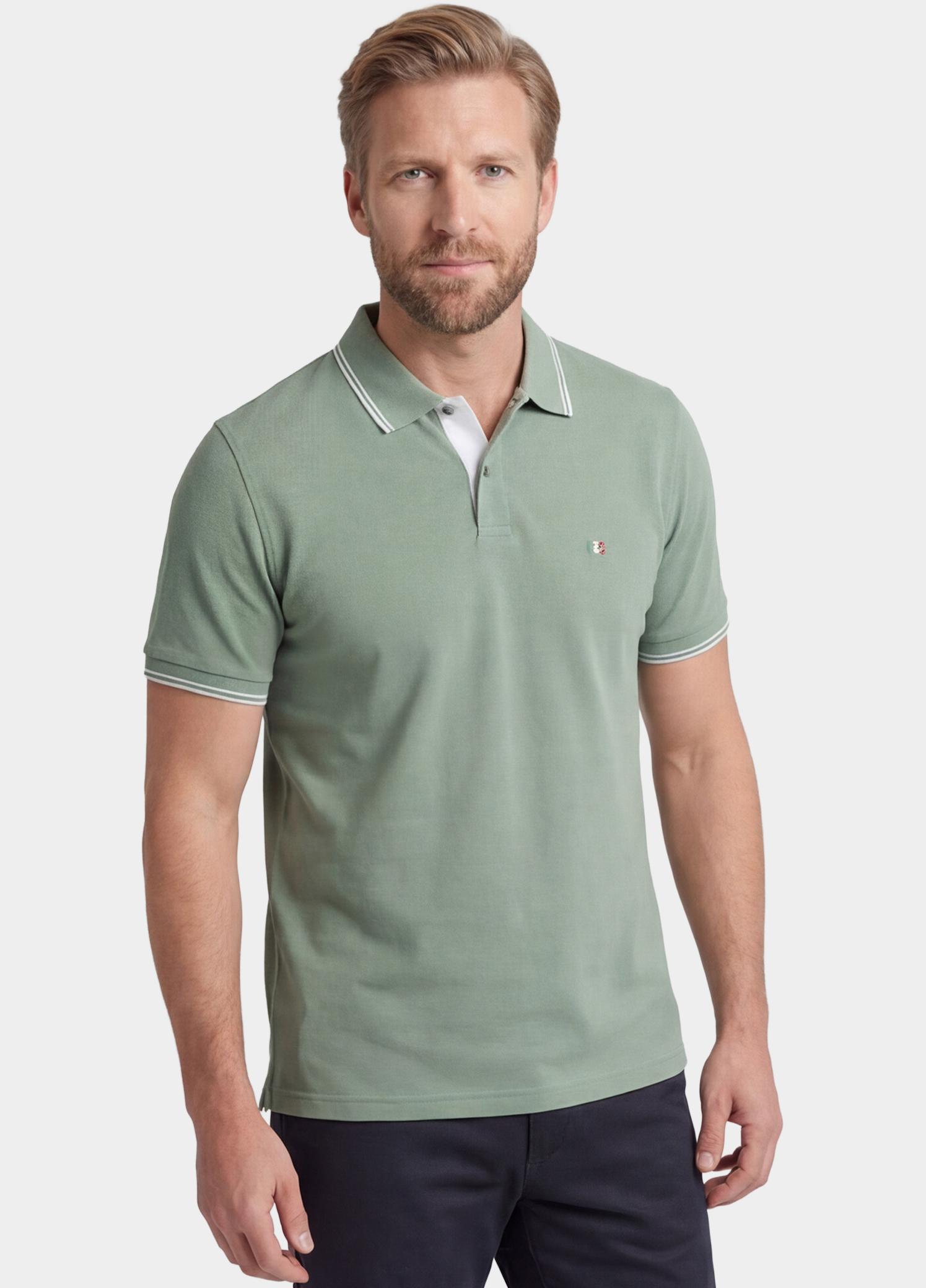 Giordano Polo heren Groen Nico Signature Polo SS Two-Pl 616587/72